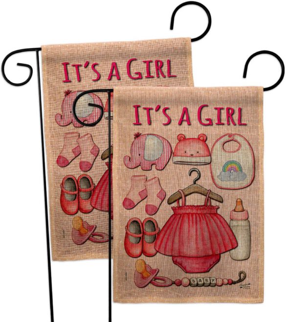 Baby Girl - Family Special Occasion Vertical Impressions Decorative Flags HG130339 Made In USA - Image 33