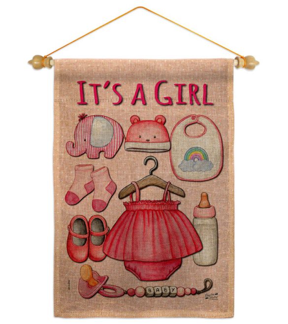 Baby Girl - Family Special Occasion Vertical Impressions Decorative Flags HG130339 Made In USA - Image 41