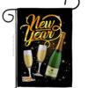 Cheers To Happy New Year - New Year Winter Vertical Impressions Decorative Flags HG116012 Made In USA