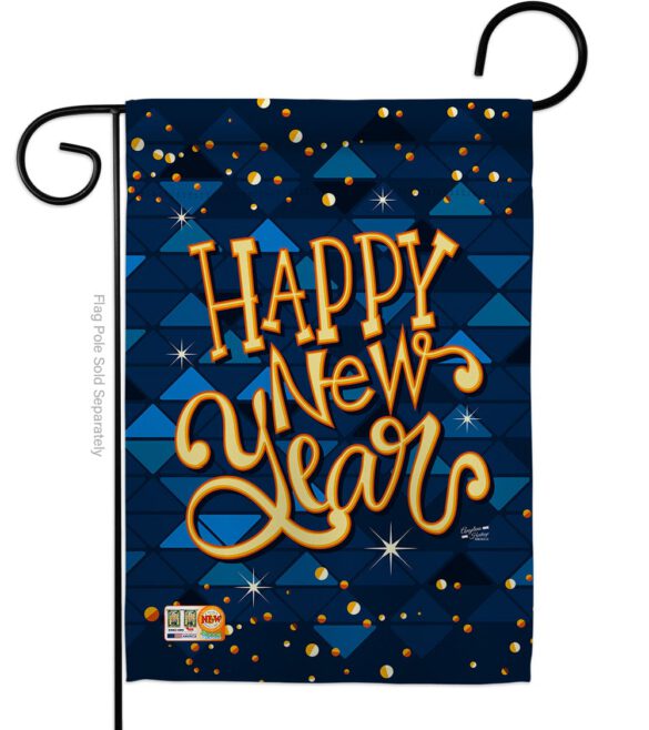 Delight New Year - New Year Winter Vertical Impressions Decorative Flags HG137102 Made In USA