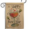 Cheers Happy New Year - New Year Winter Vertical Impressions Decorative Flags HG137120 Made In USA