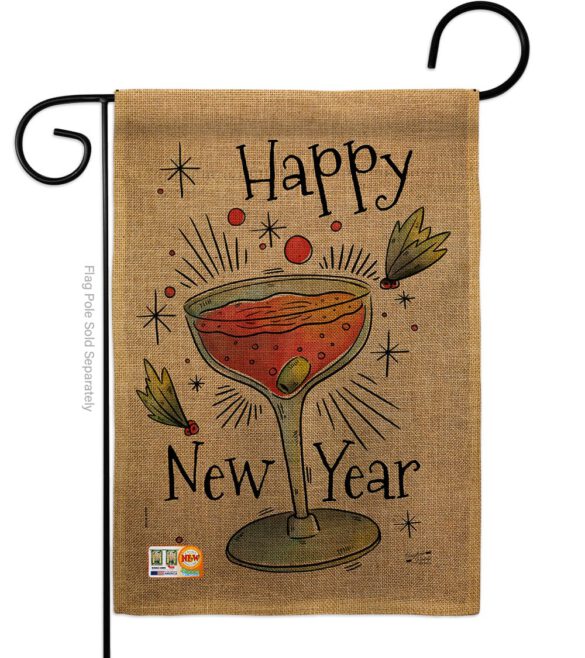 Cheers Happy New Year - New Year Winter Vertical Impressions Decorative Flags HG137120 Made In USA - Image 8