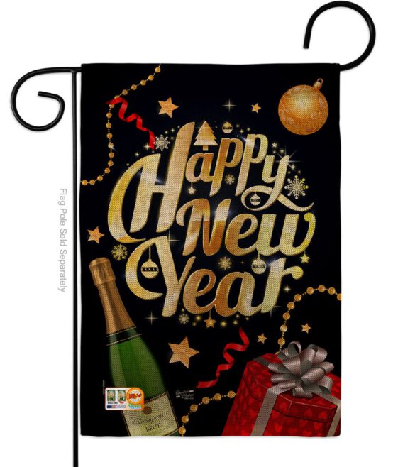 Best New Year - New Year Winter Vertical Impressions Decorative Flags HG137130 Made In USA - Image 8