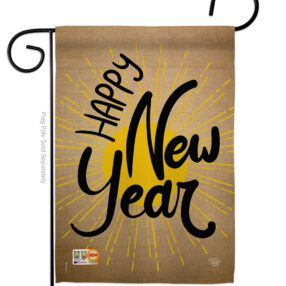 Happy New Year - New Year Winter Vertical Impressions Decorative Flags HG191048 Made In USA