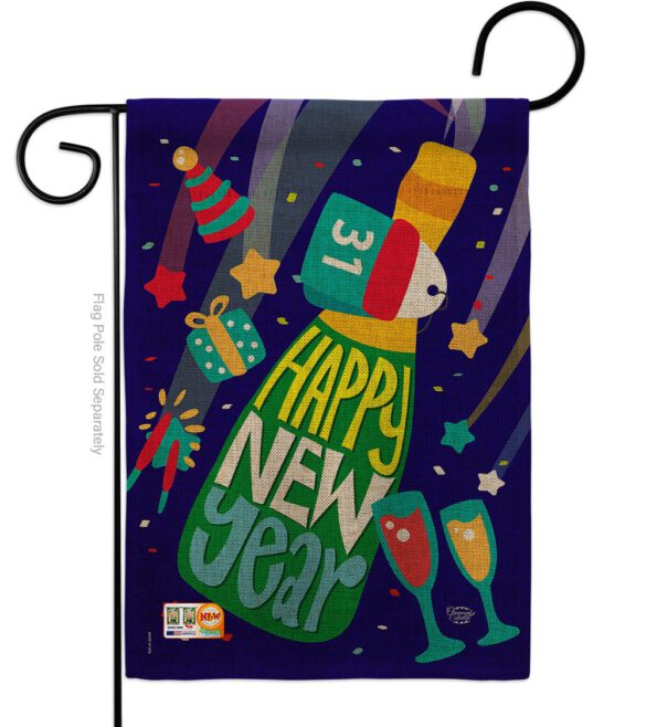Celebrating New Year - New Year Winter Vertical Impressions Decorative Flags HG192049 Made In USA - Image 8