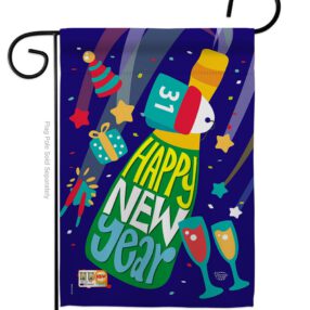 Celebrating New Year - New Year Winter Vertical Impressions Decorative Flags HG192049 Made In USA