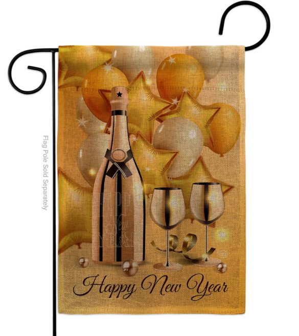 Golden New Year - New Year Winter Vertical Impressions Decorative Flags HG192266 Made In USA - Image 11