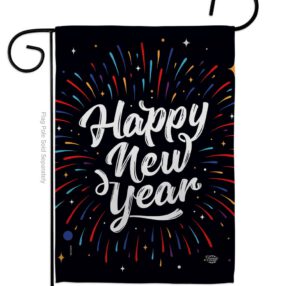 Happy New Year - New Year Winter Vertical Impressions Decorative Flags HG192330 Made In USA