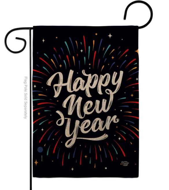 Happy New Year - New Year Winter Vertical Impressions Decorative Flags HG192330 Made In USA - Image 11