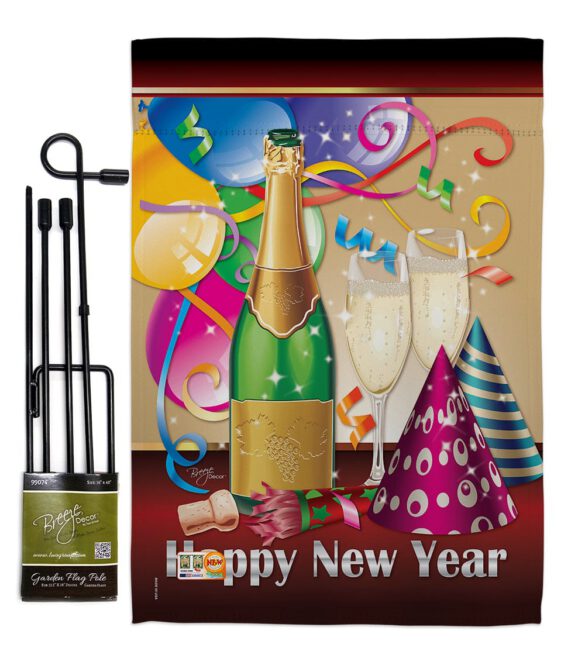 Happy New Year - New Year Winter Vertical Impressions Decorative Flags HG116008 Made In USA - Image 4