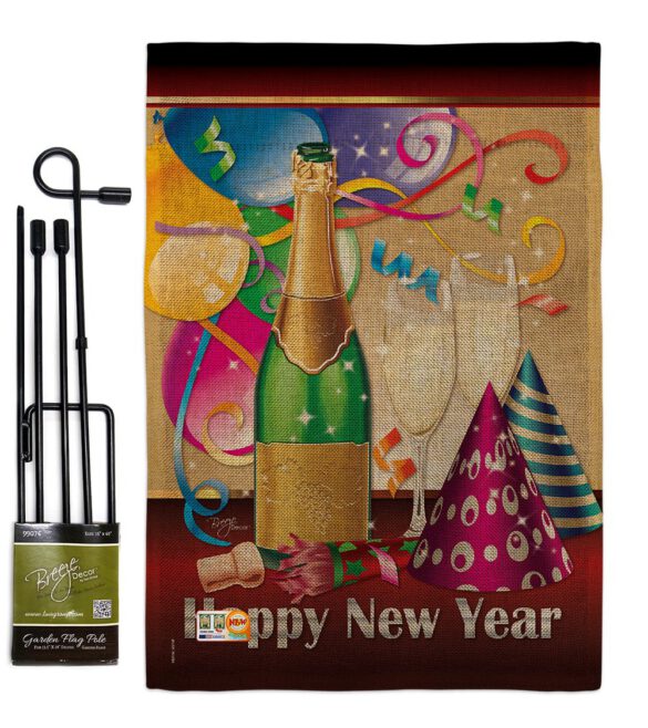 Happy New Year - New Year Winter Vertical Impressions Decorative Flags HG116008 Made In USA - Image 9