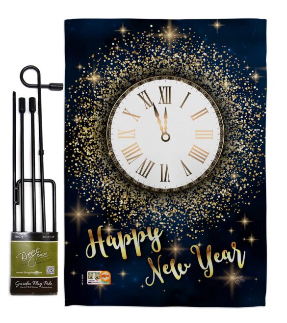 Countdown New Year - New Year Winter Vertical Impressions Decorative Flags HG116011 Made In USA - Image 4