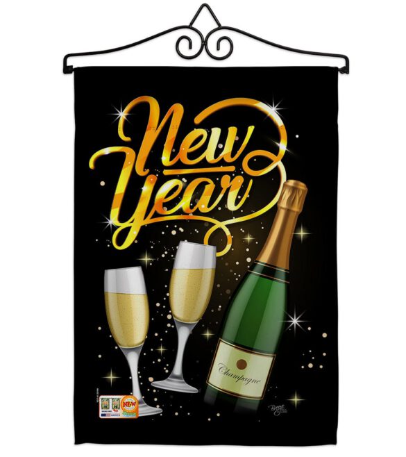 Cheers To Happy New Year - New Year Winter Vertical Impressions Decorative Flags HG116012 Made In USA - Image 7