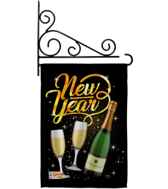 Cheers To Happy New Year - New Year Winter Vertical Impressions Decorative Flags HG116012 Made In USA - Image 11