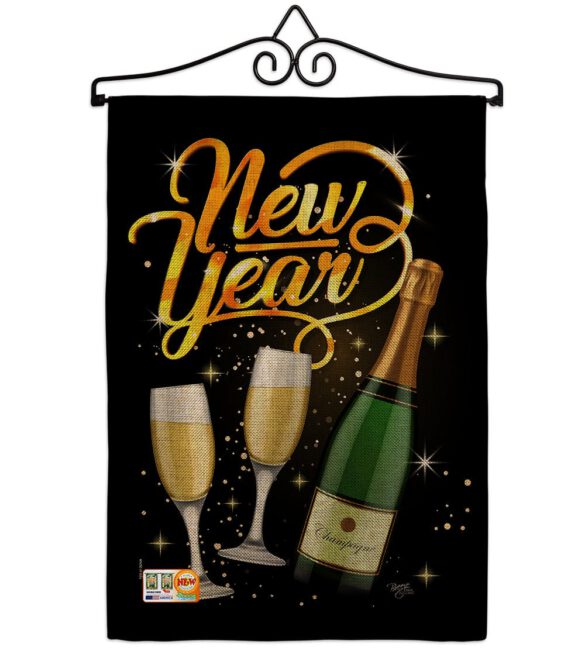 Cheers To Happy New Year - New Year Winter Vertical Impressions Decorative Flags HG116012 Made In USA - Image 10