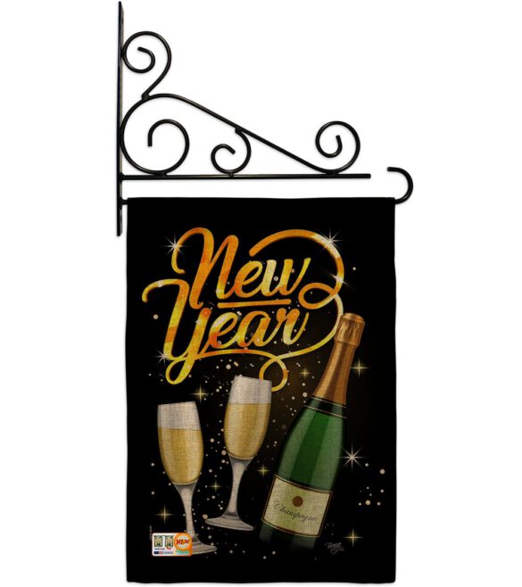 Cheers To Happy New Year - New Year Winter Vertical Impressions Decorative Flags HG116012 Made In USA - Image 12