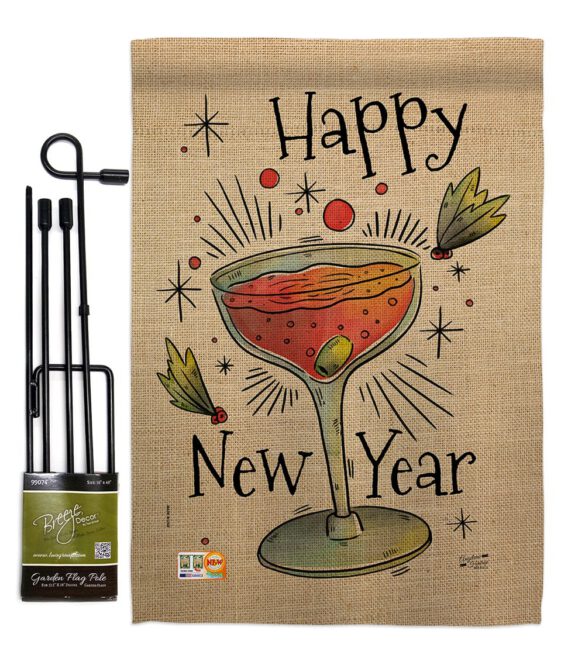 Cheers Happy New Year - New Year Winter Vertical Impressions Decorative Flags HG137120 Made In USA - Image 4