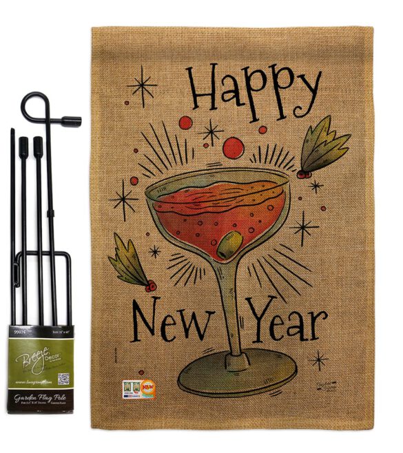 Cheers Happy New Year - New Year Winter Vertical Impressions Decorative Flags HG137120 Made In USA - Image 9
