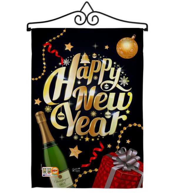 Best New Year - New Year Winter Vertical Impressions Decorative Flags HG137130 Made In USA - Image 7