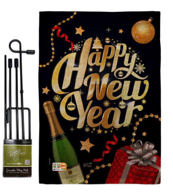 Best New Year - New Year Winter Vertical Impressions Decorative Flags HG137130 Made In USA - Image 9