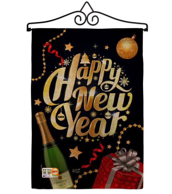Best New Year - New Year Winter Vertical Impressions Decorative Flags HG137130 Made In USA - Image 10