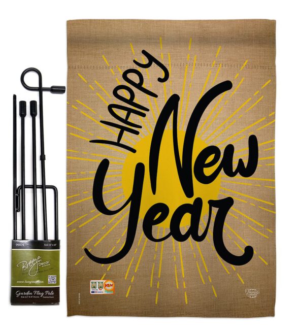 Happy New Year - New Year Winter Vertical Impressions Decorative Flags HG191048 Made In USA - Image 4