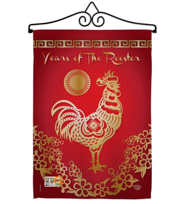 Happy New Years of the Rooster - New Year Winter Vertical Impressions Decorative Flags HG191104 Made In USA - Image 7