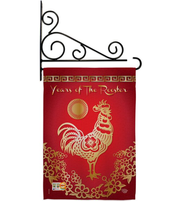 Happy New Years of the Rooster - New Year Winter Vertical Impressions Decorative Flags HG191104 Made In USA - Image 11