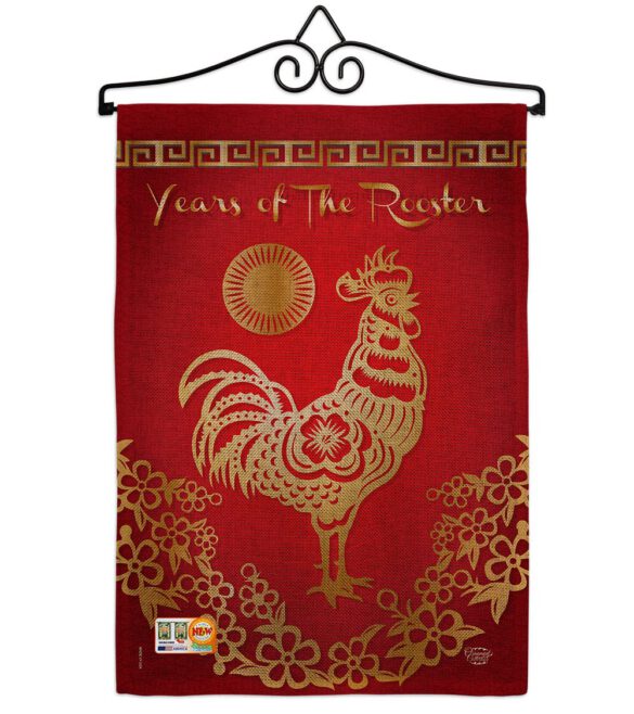 Happy New Years of the Rooster - New Year Winter Vertical Impressions Decorative Flags HG191104 Made In USA - Image 10