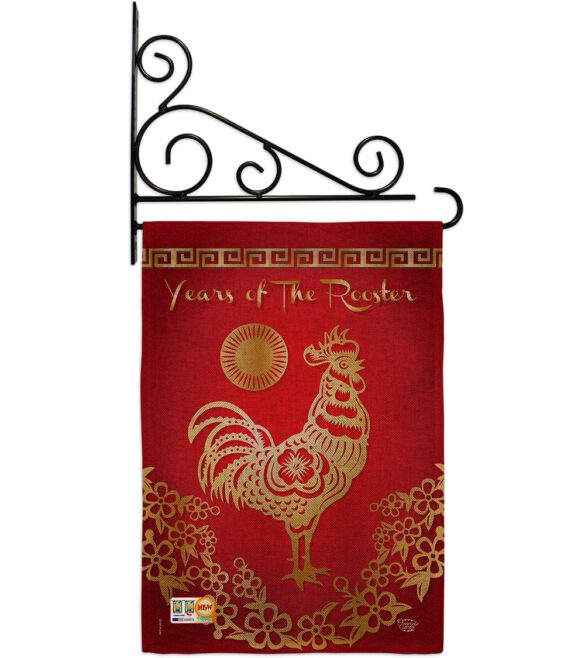 Happy New Years of the Rooster - New Year Winter Vertical Impressions Decorative Flags HG191104 Made In USA - Image 12