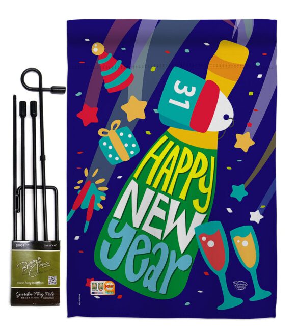 Celebrating New Year - New Year Winter Vertical Impressions Decorative Flags HG192049 Made In USA - Image 4