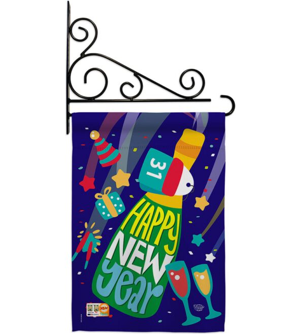 Celebrating New Year - New Year Winter Vertical Impressions Decorative Flags HG192049 Made In USA - Image 11