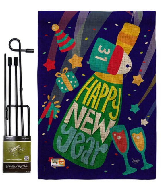 Celebrating New Year - New Year Winter Vertical Impressions Decorative Flags HG192049 Made In USA - Image 9