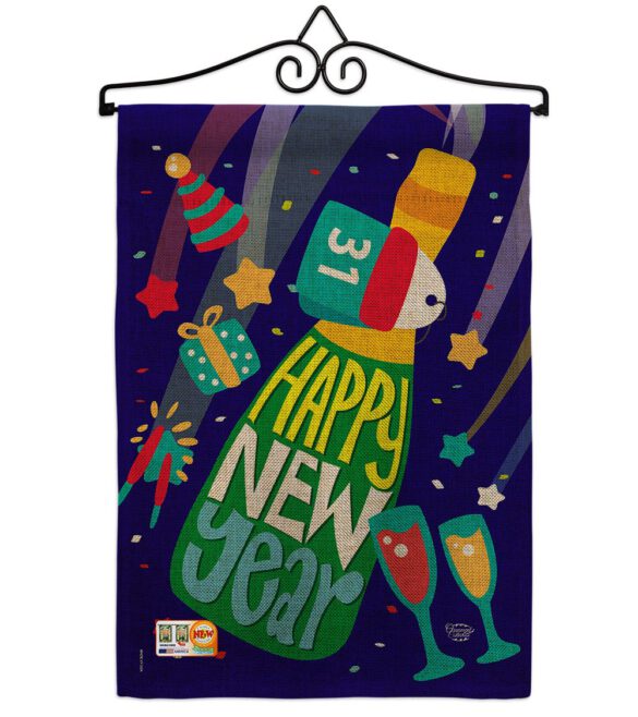 Celebrating New Year - New Year Winter Vertical Impressions Decorative Flags HG192049 Made In USA - Image 10