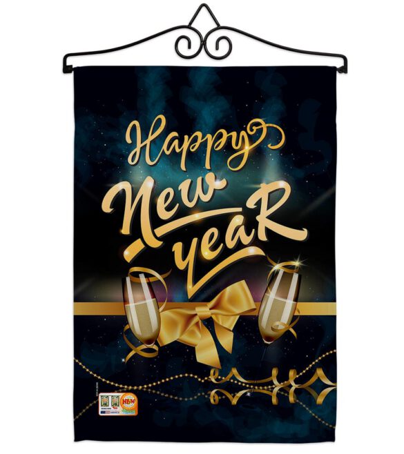 Cheerful New Year - New Year Winter Vertical Impressions Decorative Flags HG192146 Made In USA - Image 7