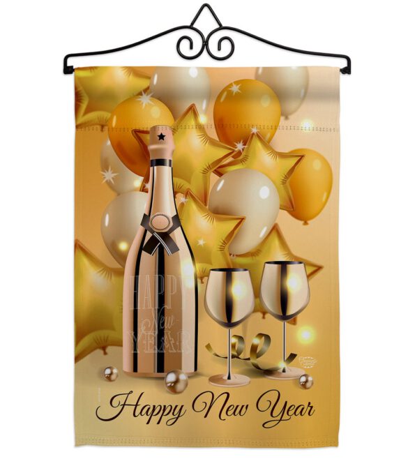 Golden New Year - New Year Winter Vertical Impressions Decorative Flags HG192266 Made In USA - Image 7