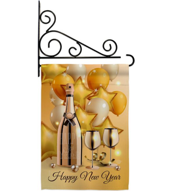 Golden New Year - New Year Winter Vertical Impressions Decorative Flags HG192266 Made In USA - Image 8