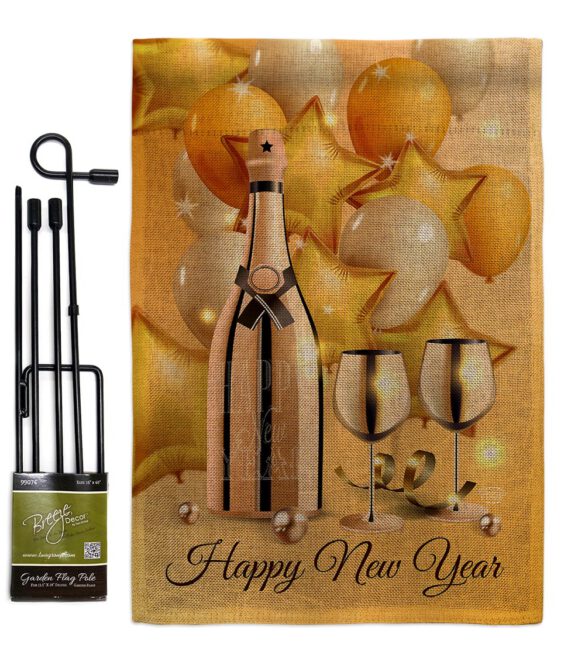 Golden New Year - New Year Winter Vertical Impressions Decorative Flags HG192266 Made In USA - Image 12