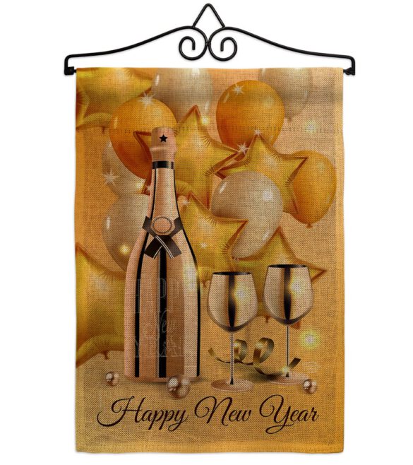 Golden New Year - New Year Winter Vertical Impressions Decorative Flags HG192266 Made In USA - Image 13