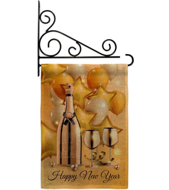 Golden New Year - New Year Winter Vertical Impressions Decorative Flags HG192266 Made In USA - Image 14