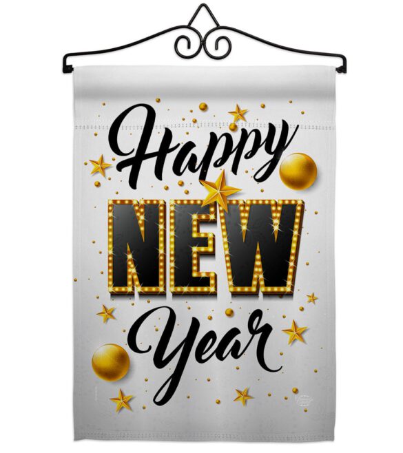Happy New Year - New Year Winter Vertical Impressions Decorative Flags HG192295 Made In USA - Image 7