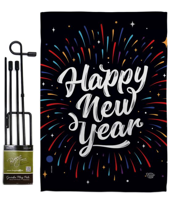 Happy New Year - New Year Winter Vertical Impressions Decorative Flags HG192330 Made In USA - Image 4