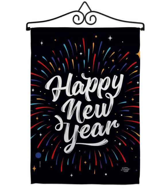 Happy New Year - New Year Winter Vertical Impressions Decorative Flags HG192330 Made In USA - Image 7