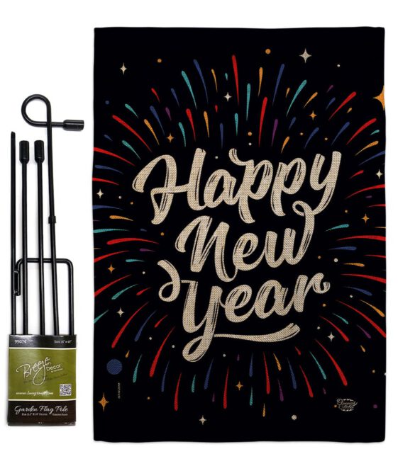 Happy New Year - New Year Winter Vertical Impressions Decorative Flags HG192330 Made In USA - Image 12