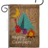 Happy Campers - Outdoor Nature Vertical Impressions Decorative Flags HG109045 Made In USA
