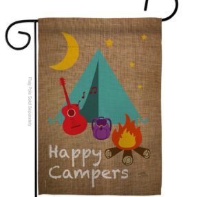 Happy Campers - Outdoor Nature Vertical Impressions Decorative Flags HG109045 Made In USA