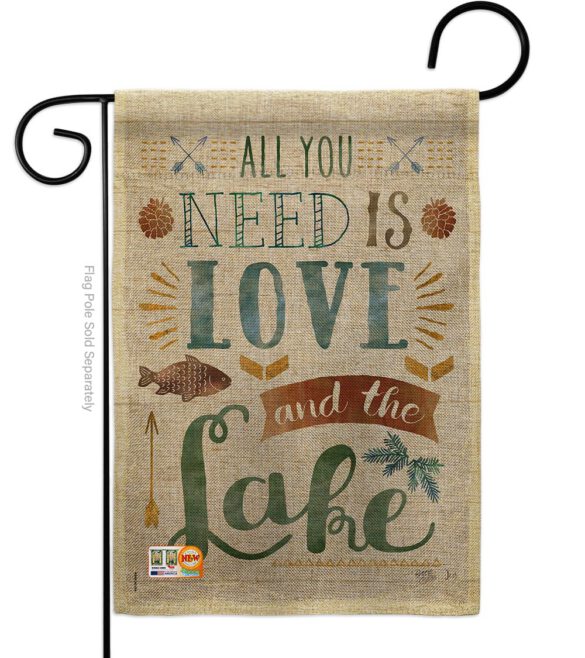 All You Need Is Love And Lake - Outdoor Nature Vertical Impressions Decorative Flags HG109050 Made In USA - Image 9