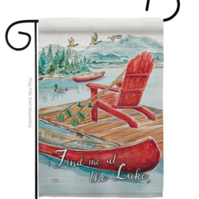 Find Me At The Lake - Outdoor Nature Vertical Impressions Decorative Flags HG109069 Made In USA