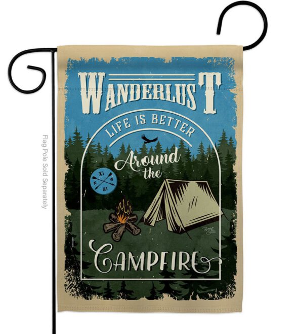 Around the Campfire - Outdoor Nature Vertical Impressions Decorative Flags HG109078 Made In USA - Image 2