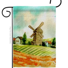 Hillside Windmills - Outdoor Nature Vertical Impressions Decorative Flags HG192526 Made In USA